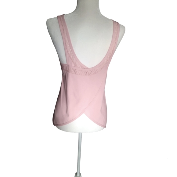 Fabletics Demi lace wrap-back wicking pink tank size large 10-12 - Picture 3 of 9